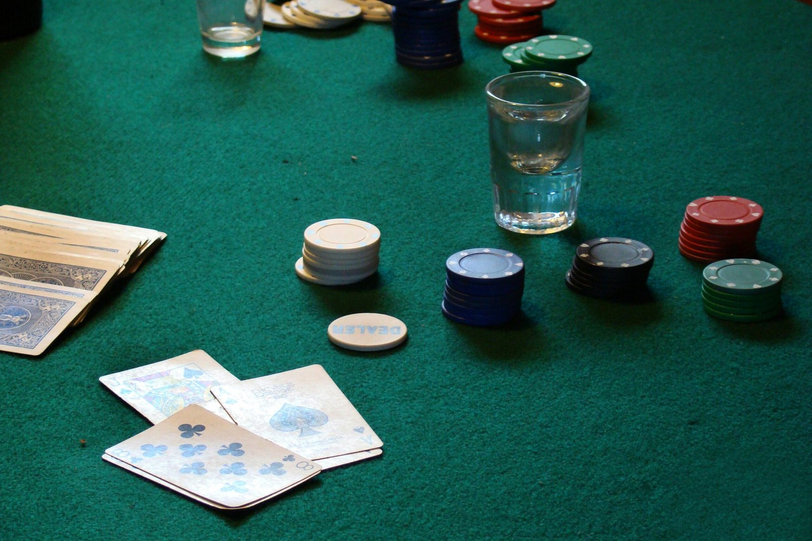 a table with poker